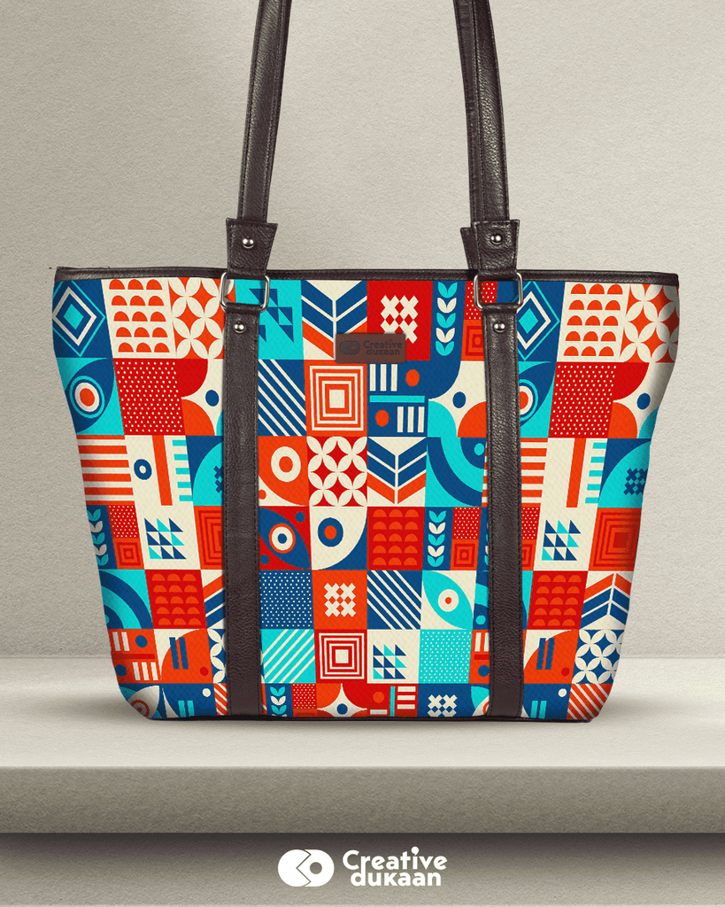 Boho Print Essential Vegan Tote Bag - Creative Dukaan