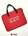 Red Gamer Laptop Sleeve with Tagline 
