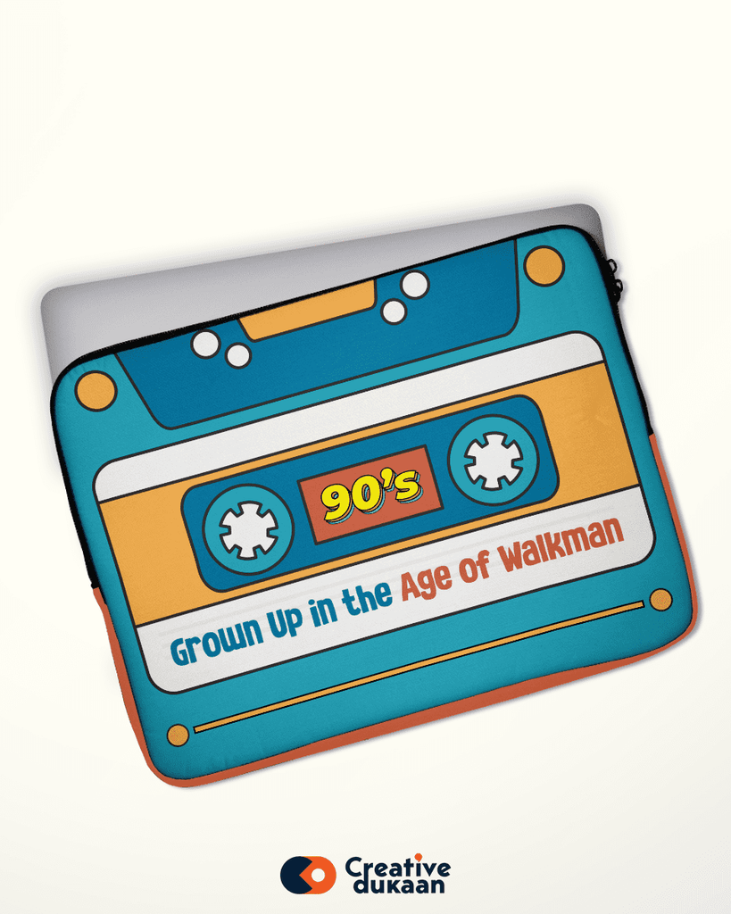 Retro Vibes Laptop Sleeve: A Nod to the 90s - Embrace the Age of Walkman - Creative Dukaan