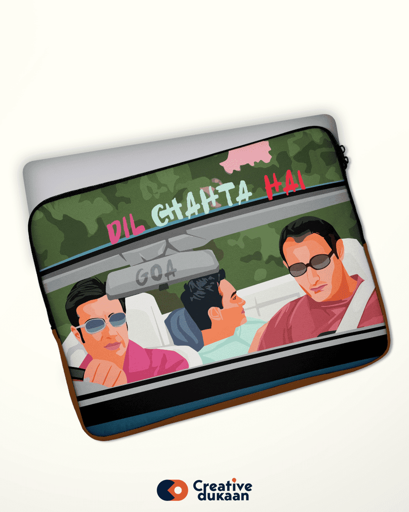 Chill Vibes Laptop Sleeve with Tagline " Dil Chahta Hai" - Creative Dukaan