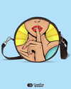 Confidential Round Yellow Sling Bag - Creative Dukaan