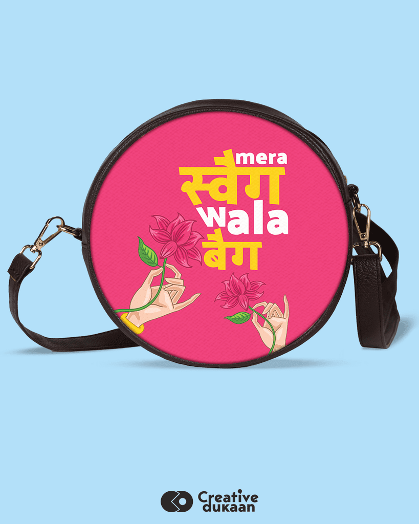 Pink Swag Wala Vegan Sling Bag - Creative Dukaan