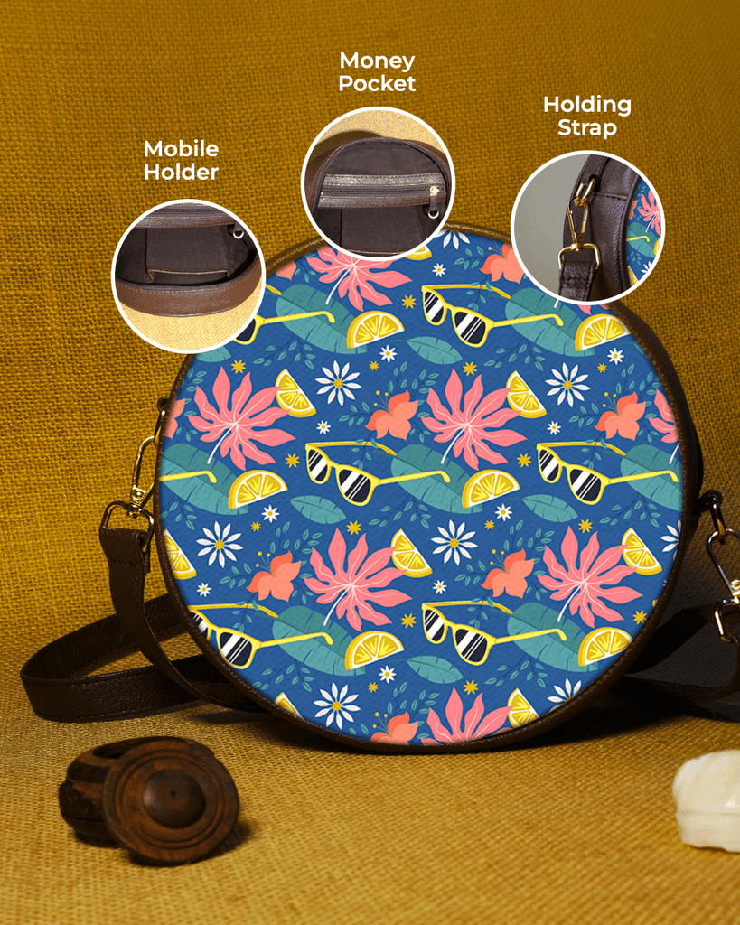 Summer Cool Colorful Round Sling Bag Creative Dukaan