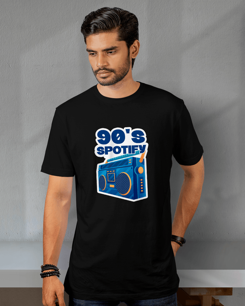 90's Spotify - Half Sleeve T-shirt - Creative Dukaan
