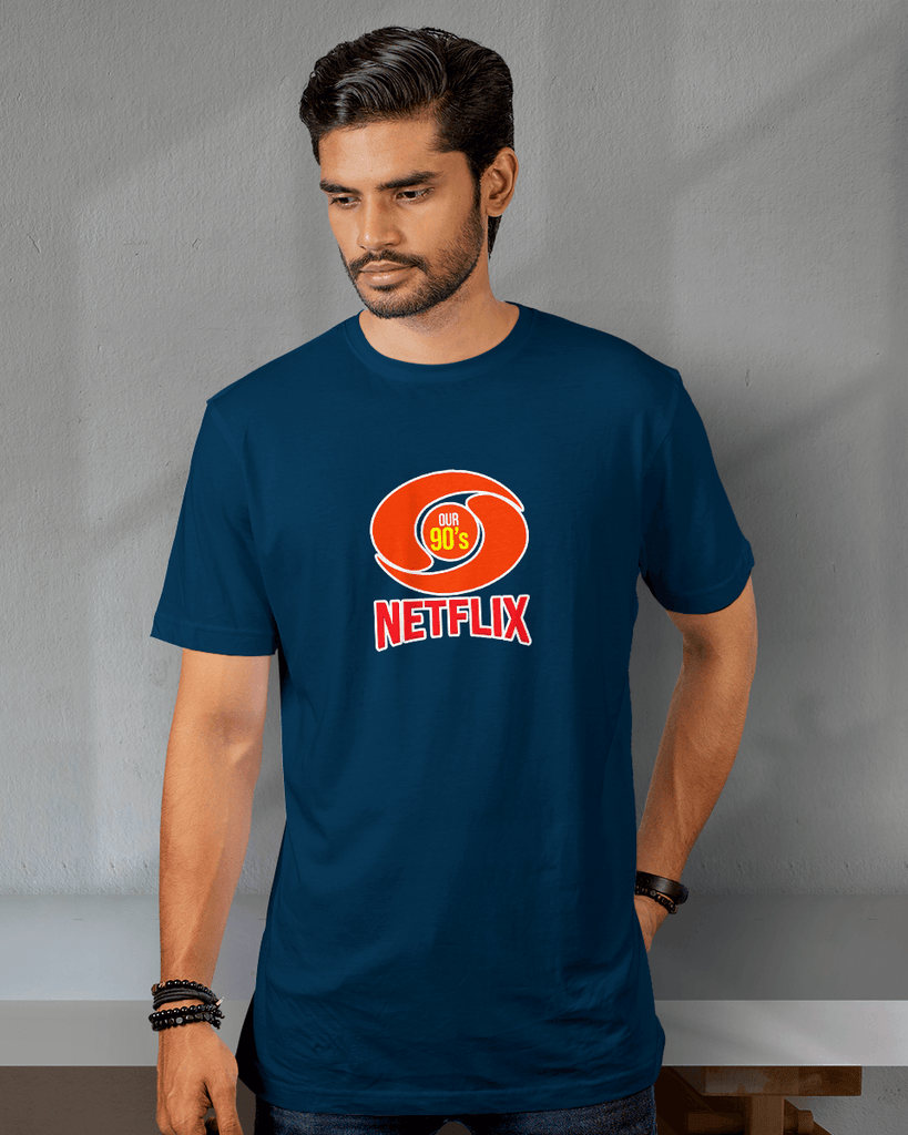 90's Netflix - Half Sleeve T-shirt - Creative Dukaan