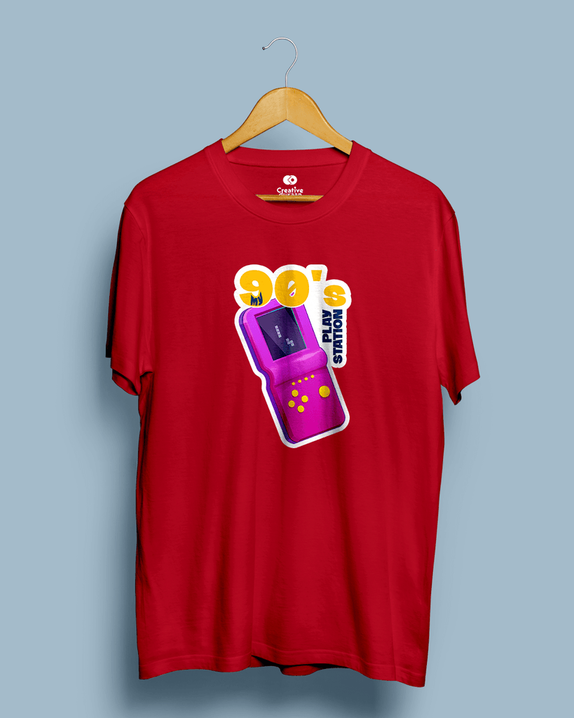 90's PlayStation - Half Sleeve T-shirt - Creative Dukaan