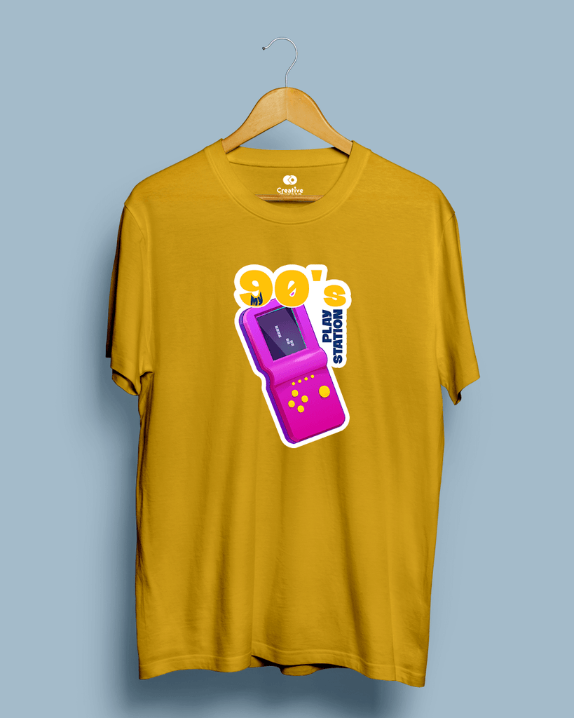 90's Play Station - Half Sleeve T-shirt - Creative Dukaan