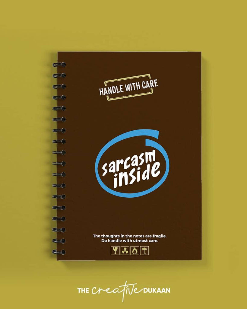 Sarcasm Inside - A5 Quirky Notebook - Creative Dukaan
