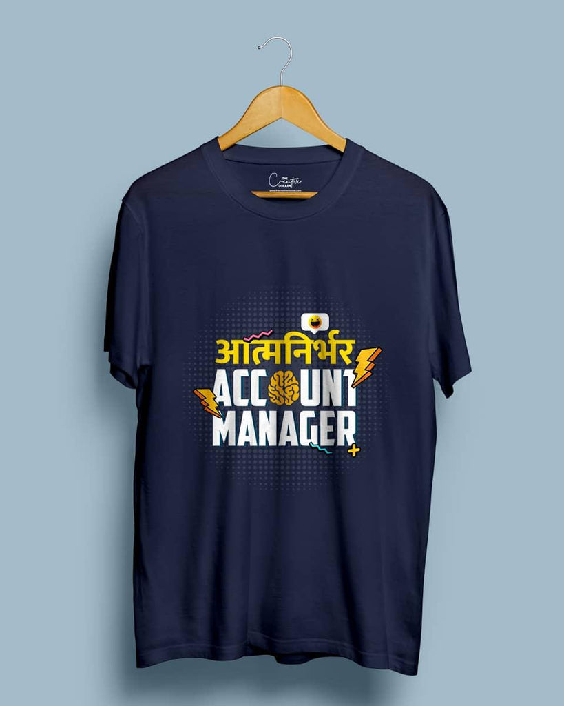 AatmaNirbhar Account Manager - Half Sleeve Tshirt - Creative Dukaan