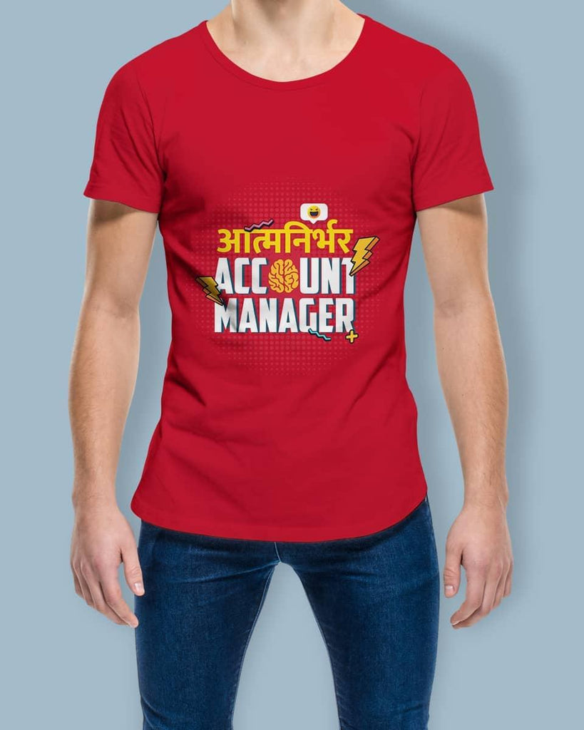 AatmaNirbhar Account Manager - Half Sleeve Tshirt - Creative Dukaan