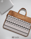 Black and White Chevron - The Vegan Leather Laptop Bag - Creative Dukaan