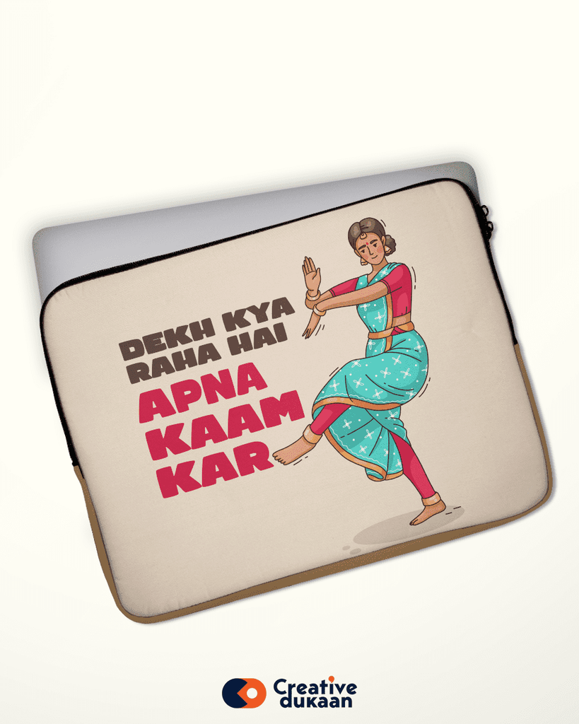 Cool and Quirky Laptop Sleeves with Tagline "Dekh Kya Raha Hai" - Creative Dukaan