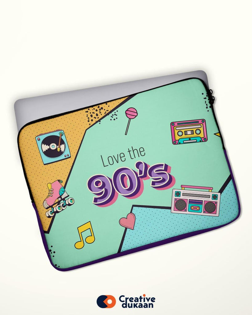 Cool Colurful Laptop Sleeve - 90's Love - Creative Dukaan