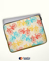 Designer Laptop Sleeve With Colourful Cycles Drawing - Creative Dukaan