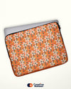 Orange Colour Cool Laptop Sleeve - Cute Flower Design - Creative Dukaan