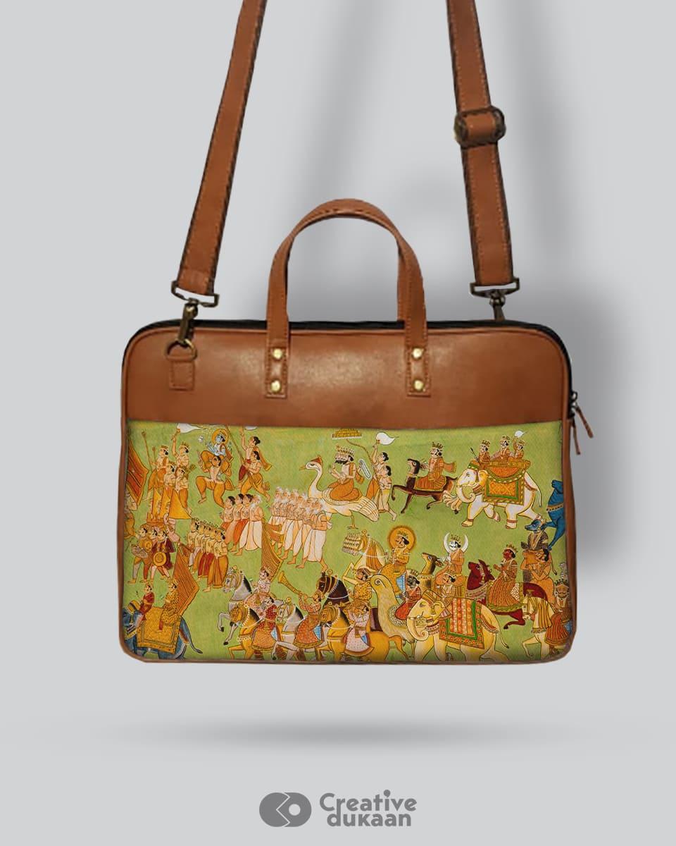 Mughal miniature The Vegan Leather Laptop Bag