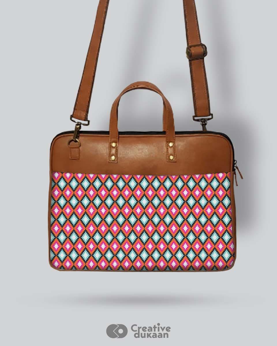 Geometry Design Luxurious Laptop Bag Made Using Vegan Leather ...