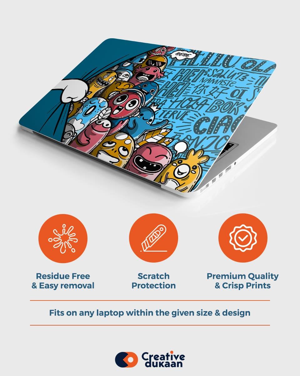 Buy Funny + Cool Cartoon Laptop Skin Designs in Various Colours ...