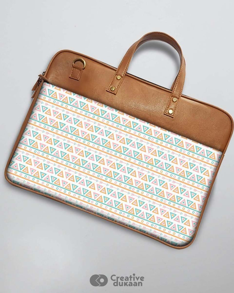 Beautiful Aztec - The Vegan Leather Laptop Bag - Creative Dukaan