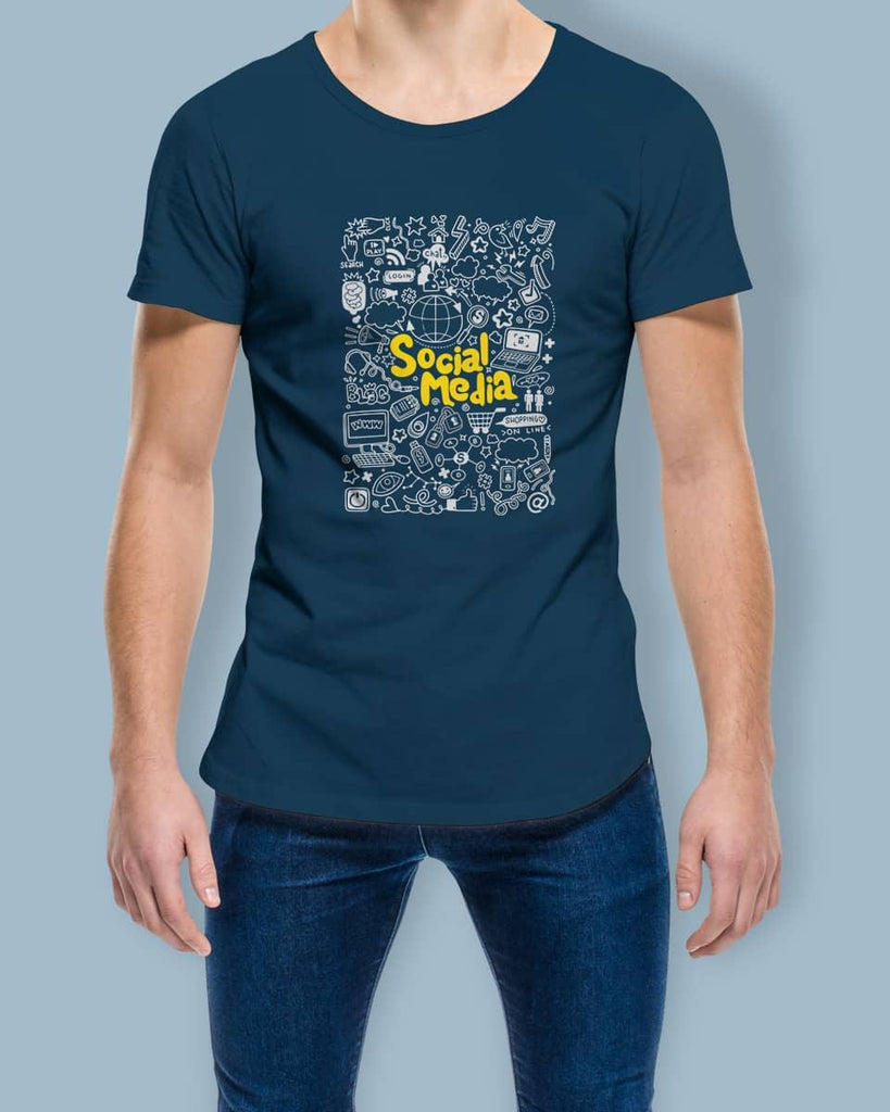 Social Media - Half Sleeve T-shirt - Creative Dukaan