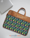 Printed Cactus - The Vegan Leather Laptop Bag - Creative Dukaan