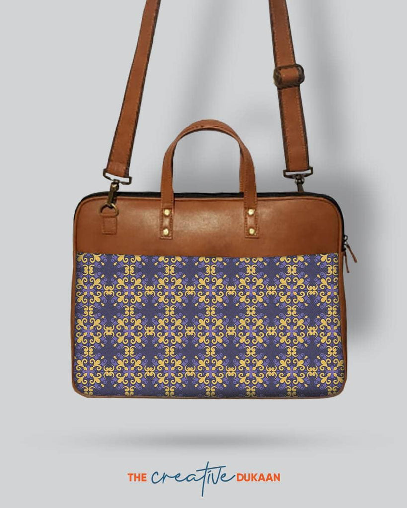 Traditional Design - The Vegan Leather Laptop Bag - Creative Dukaan