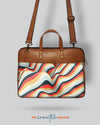 Abstract Waves - The Vegan Leather Laptop Bag - Creative Dukaan