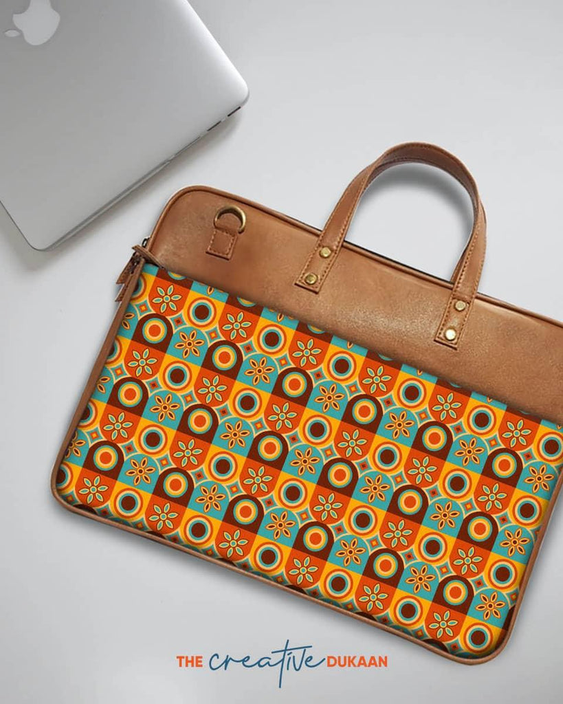 Geometric Beauty - The Vegan Leather Laptop Bag - Creative Dukaan