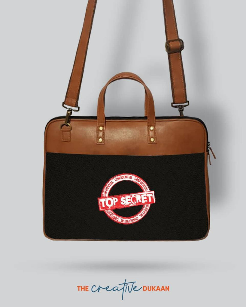 Top Secret Confidential - The Vegan Leather Laptop Bag - Creative Dukaan