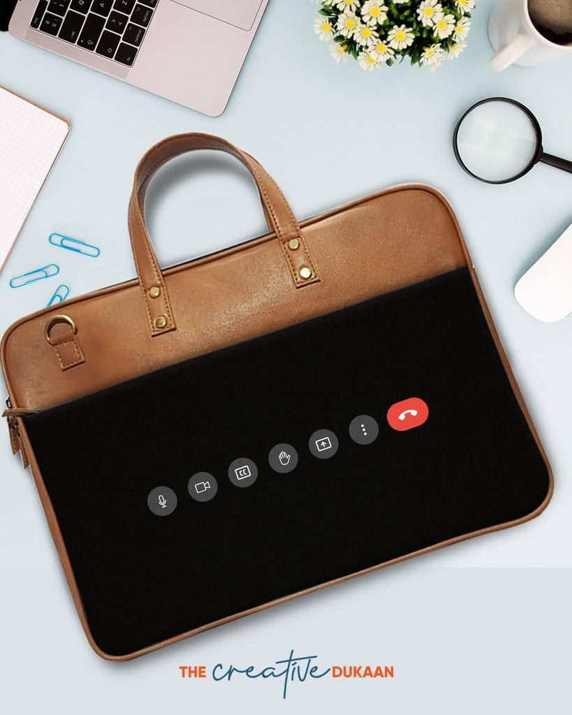 On Google Meet - The Vegan Leather Laptop Bag - Creative Dukaan