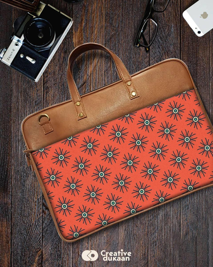 Red Star - The Vegan Leather Laptop Bag - Creative Dukaan