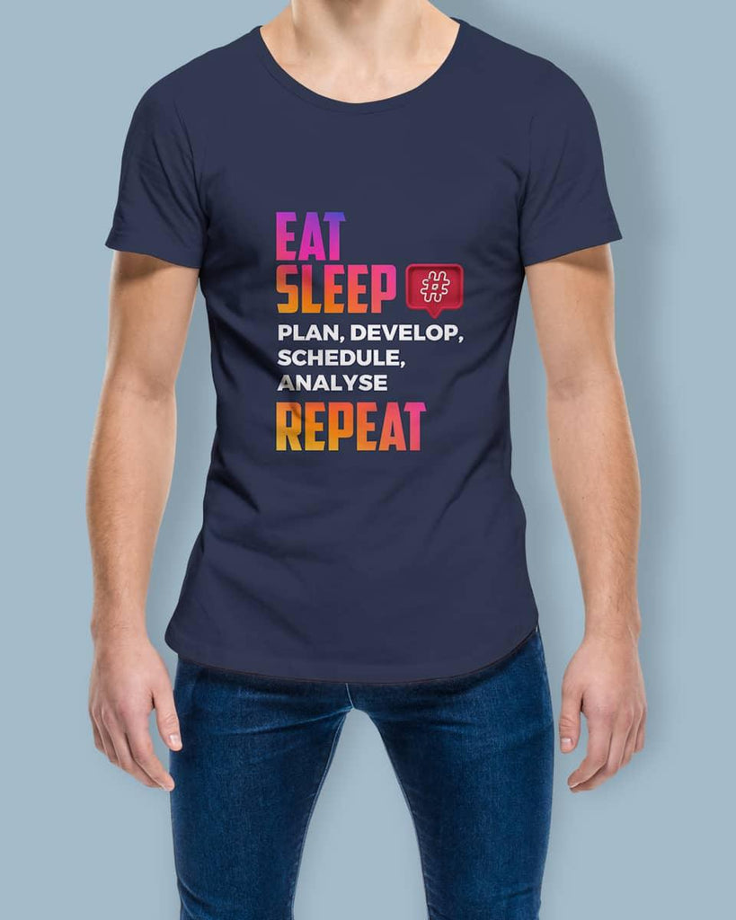 Eat, Sleep, Repeat - Half Sleeve Tshirt - Creative Dukaan
