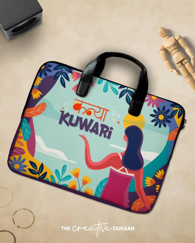 Kuwari Kanya - Quirky Laptop Sleeve Bag - Creative Dukaan