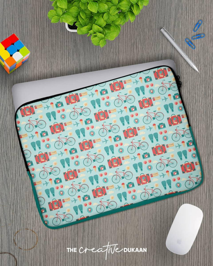 Travel - Designer Laptop Sleeve Bag - Creative Dukaan