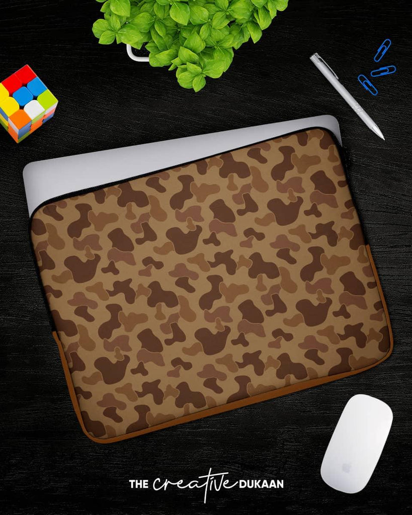 Brown Camouflage Cool Laptop Sleeve Bag - Creative Dukaan