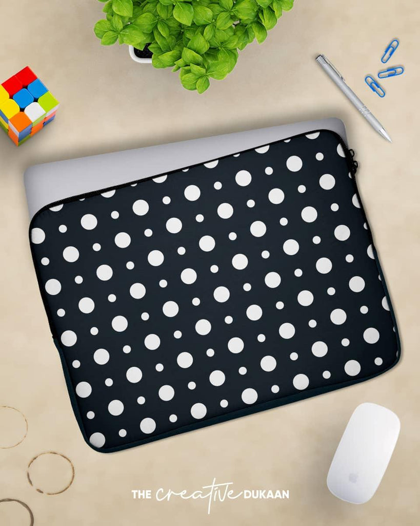 Cool Laptop Sleeve Bag With Polka Dots Design - Creative Dukaan
