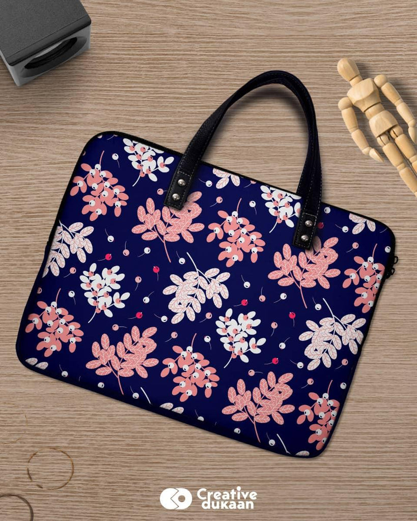 Pink Leafage beautiful laptop sleeve bag - Creative Dukaan