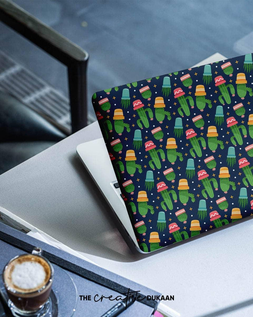 Funny Laptop Skin With Cactus Pattern Premium Design - Creative Dukaan
