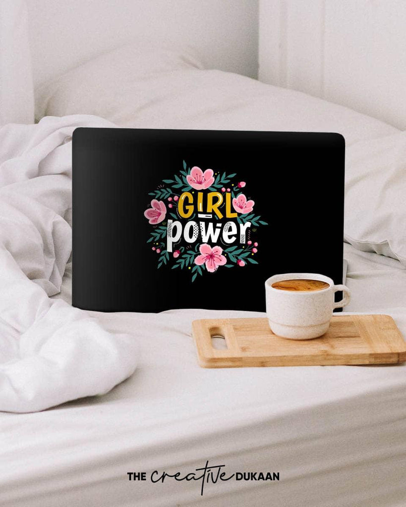 Laptop Skin For Girl With Black Background & Cute Text - Creative Dukaan