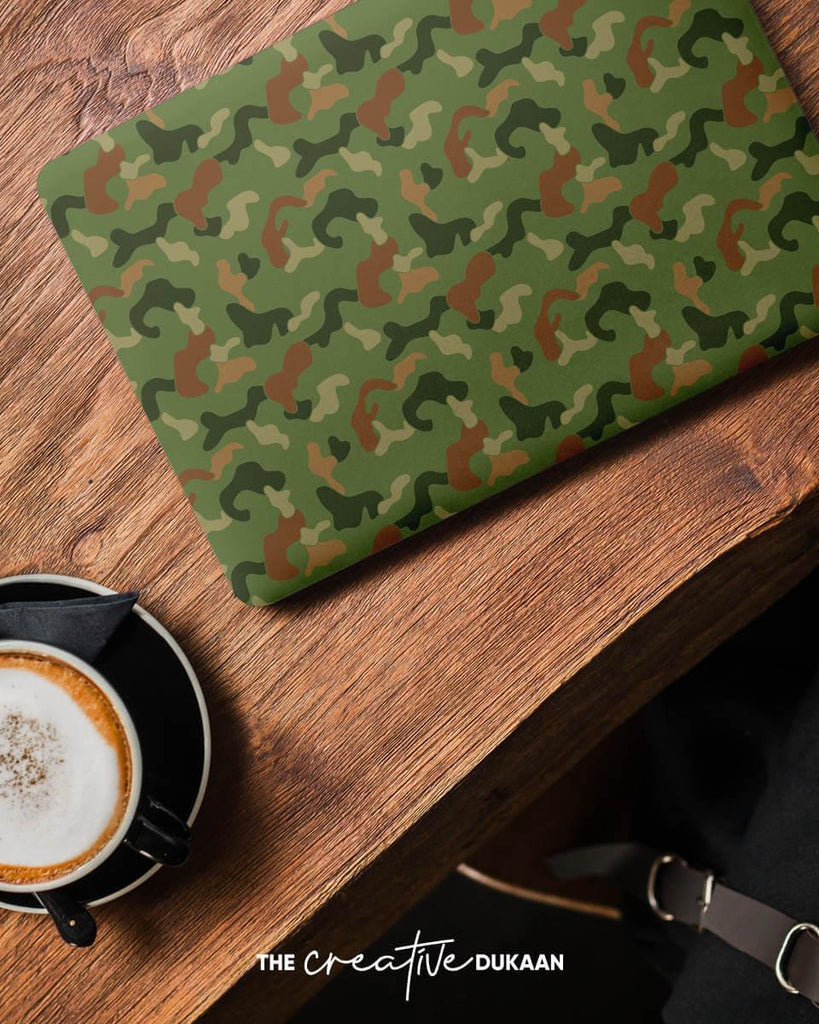 Stylish Laptop Skin With Army Camouflage Print Design - Creative Dukaan