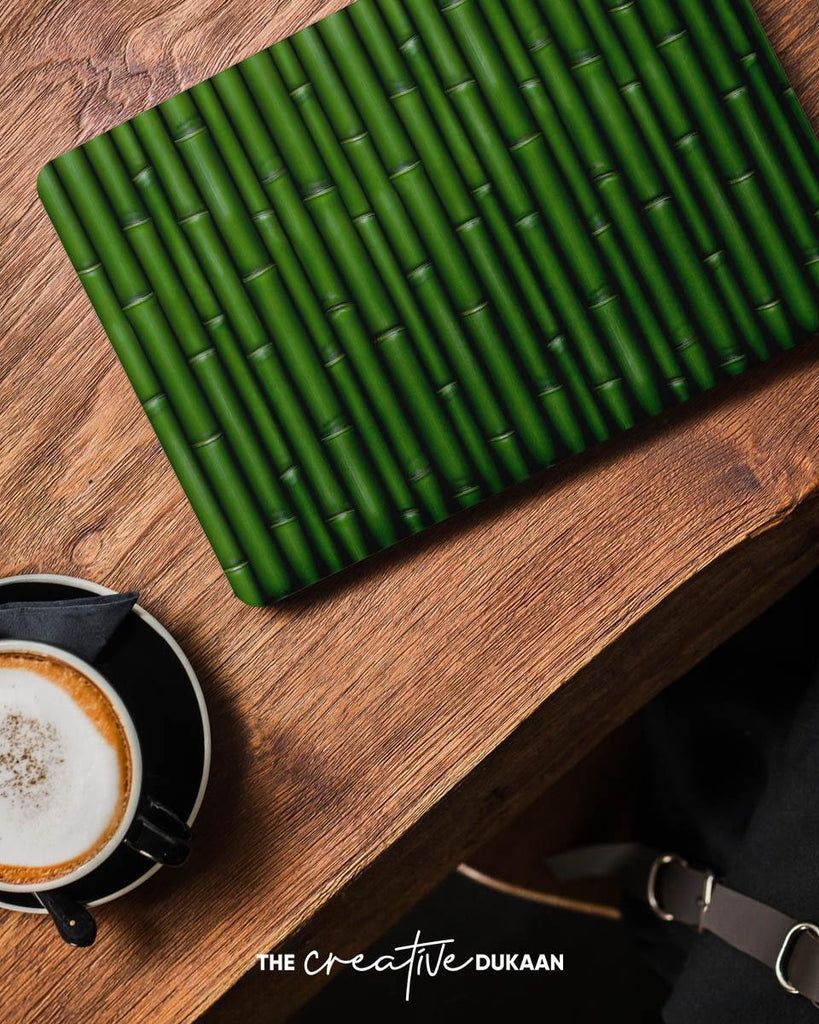 Green Cool Laptop Skin With Lucky Bamboo Design - Creative Dukaan