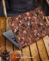 Brown Floral Laptop Skin With Pleasant Flower Printed Design - Creative Dukaan
