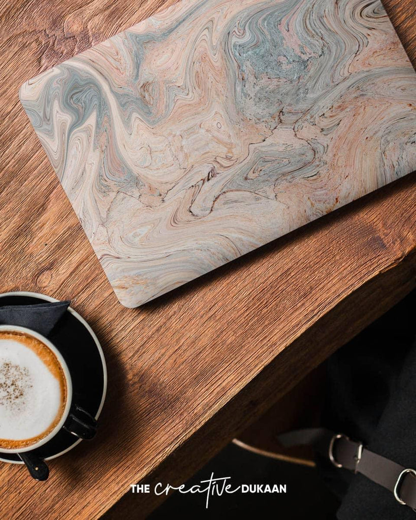 White Marble Laptop Skin With Premium Matt Finish Design - Creative Dukaan