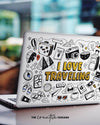 Travel Doodle Laptop Skin With Quote 