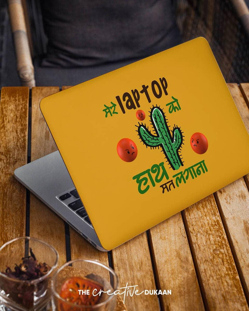 Cool Laptop Skin With Warning Don't Touch My Laptop - Creative Dukaan
