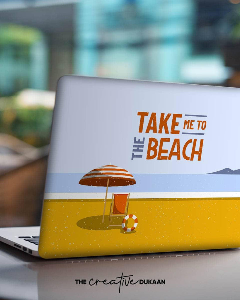 Cute Laptop Skin With Take Me to The Beach Vibes - Creative Dukaan
