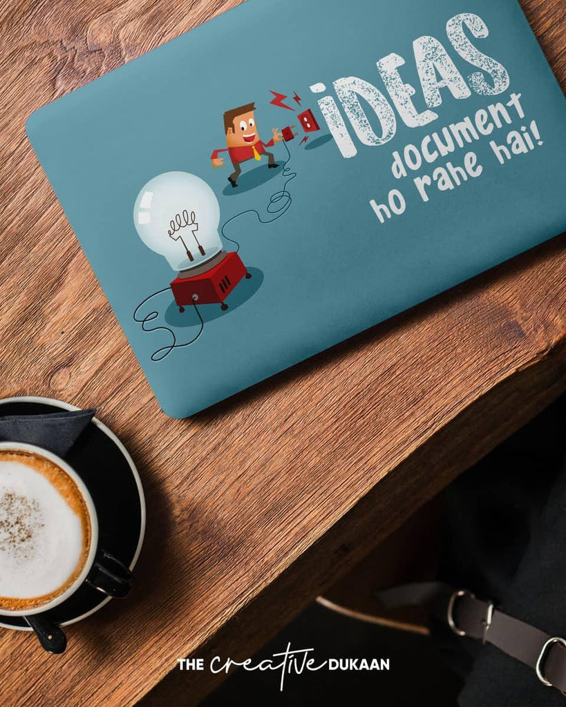 Funny Laptop Skin With The Text Ideas Document Ho Rahe Hai! - Creative Dukaan