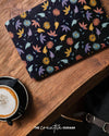 Black Floral Laptop Skin With Flowers and Leaves Pattern - Creative Dukaan