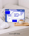 Funny Text With Real Shit Happens Blue Colour Laptop Skin - Creative Dukaan