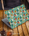 Cool Flowers Spring Floral Laptop Skin in Green Colour - Creative Dukaan